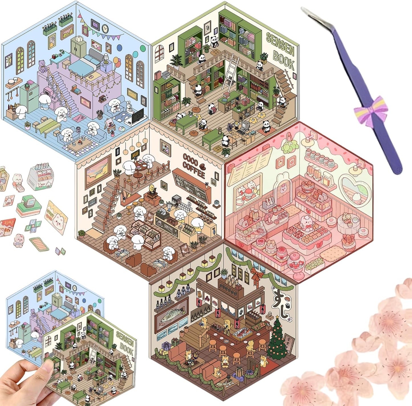 Miniature Scene Sticker - Burger Shop (Version 2.0)