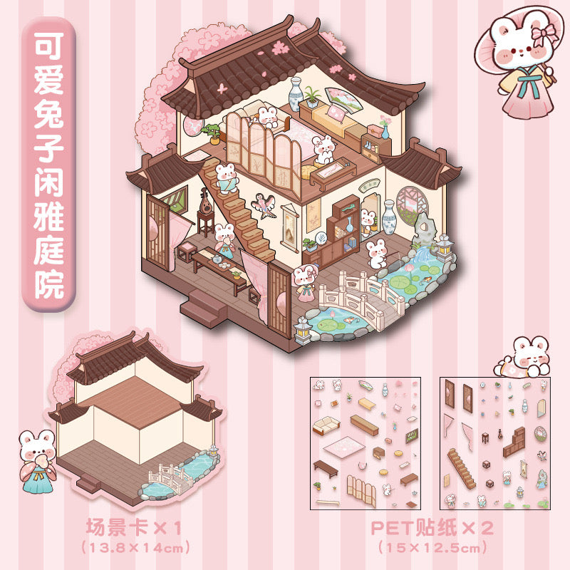 Cartoon Stress-Relief Scene Sticker - Panda Hotpot Restaurant