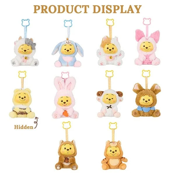 MINISO Disney Winnie The Pooh Naughty Team Plush Pendant Blind Box