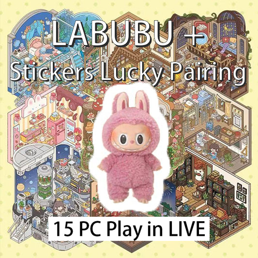 Labubu Bundle UP!!! 15 set Tiktok Live Scene sticker Lucy pairing + 1 random Labubu