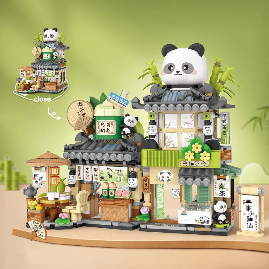 Cute Little Bear Cafe Flower Shop Panda Tea House