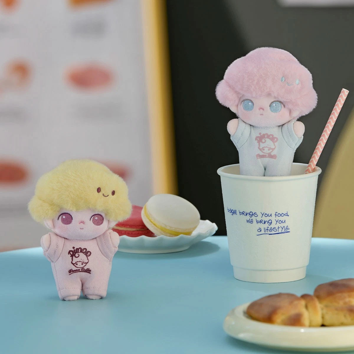 POP MART DIMOO Crush on Coffee Soft-faced Plush Keychain Blind Box