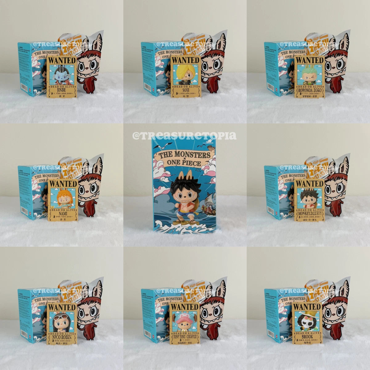 POP MART Labubu The Monsters x One Piece Series Figure Toys Dolls